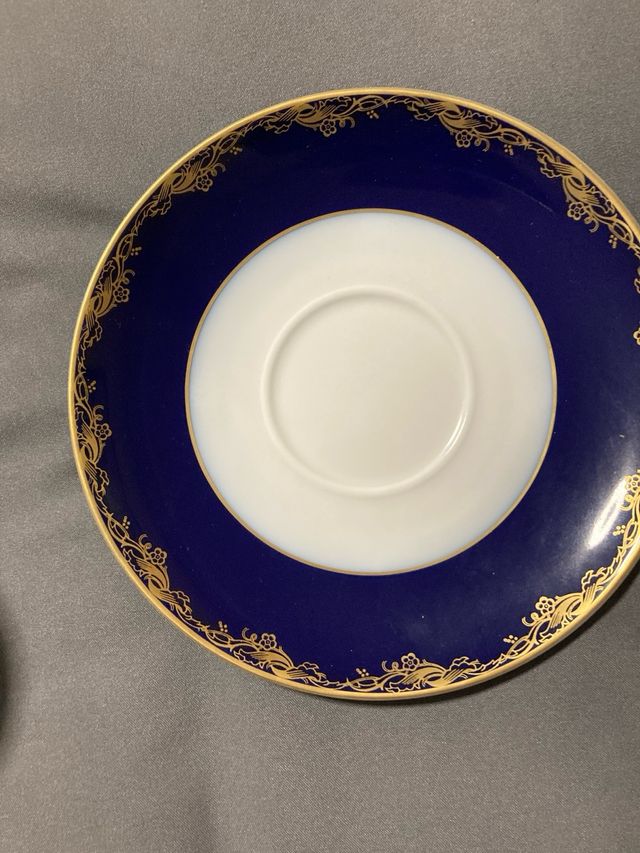 Plato Rosenthal Azul y Dorado, 9 unidades