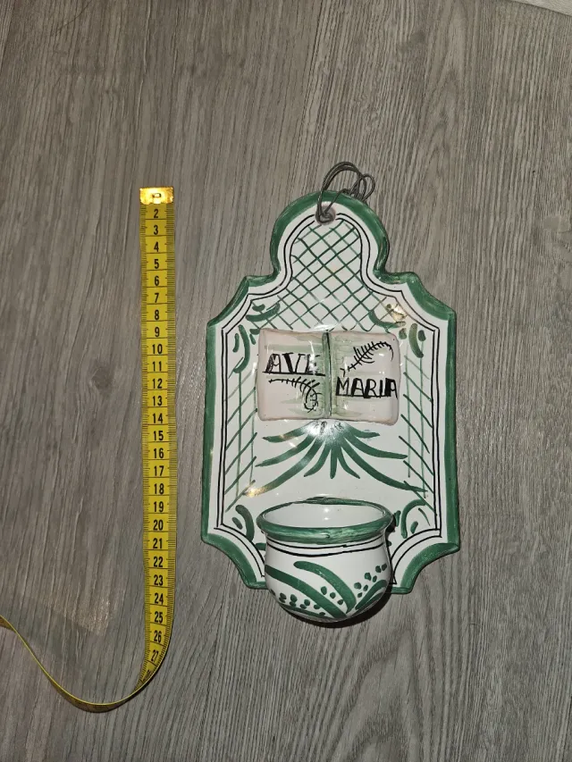Pila de agua bendita Ave Maria cerámica