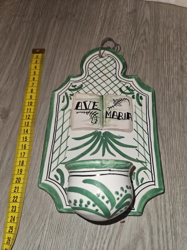 Pila de agua bendita Ave Maria cerámica