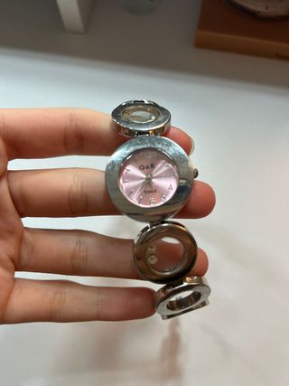 Reloj G&B Pulsera Rosa y Plateado