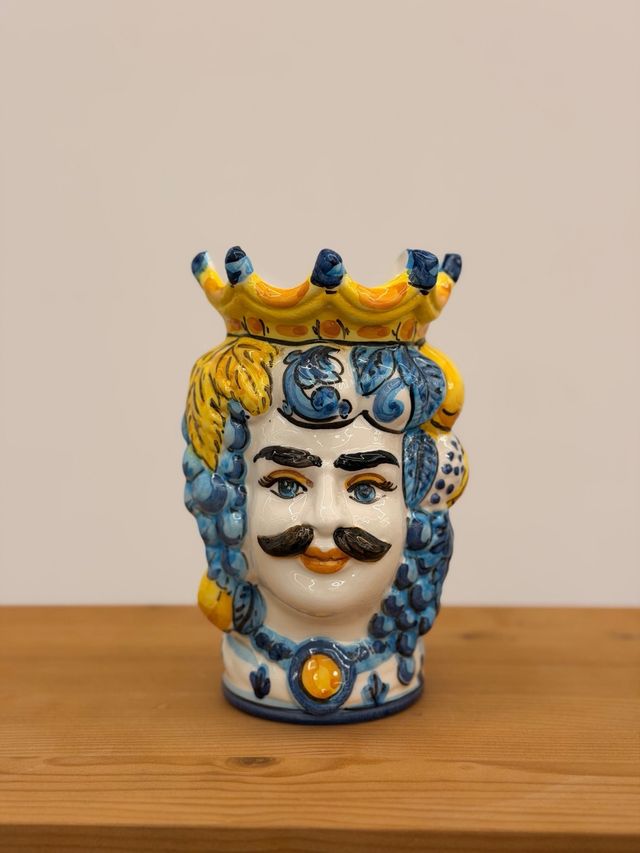 Jarrón Florero Cabeza Siciliana Caltagirone