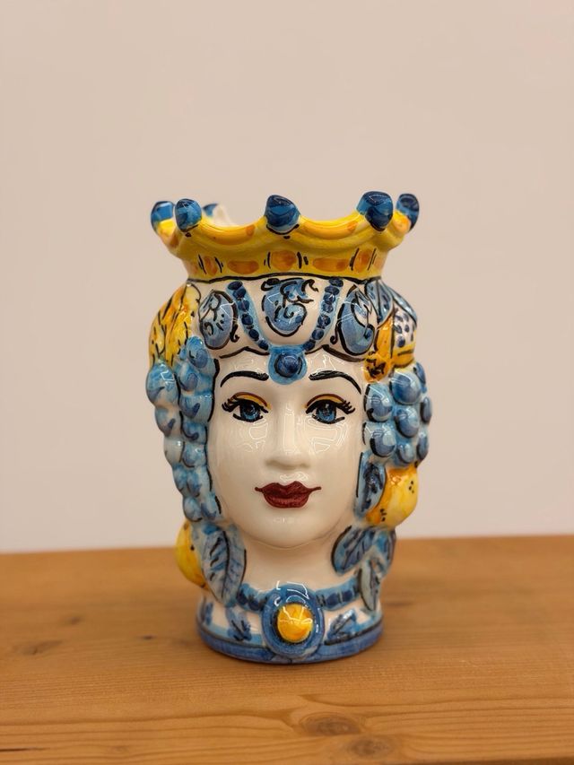 Jarrón Florero Cabeza Siciliana Caltagirone