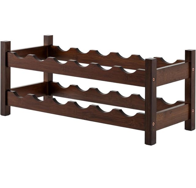 Portabottiglie in bambù marrone per 12 bottiglie