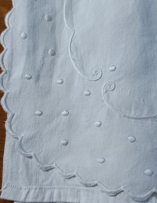 Juego sábanas antiguas hilo bordado hecho a mano