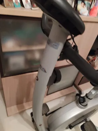 Bicicleta Estática Gris y Plateada