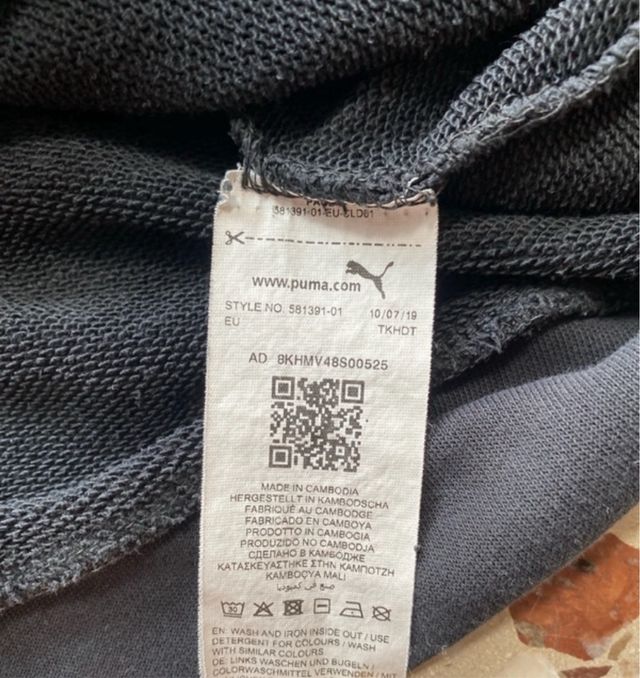 Felpa Puma Nera Taglia L