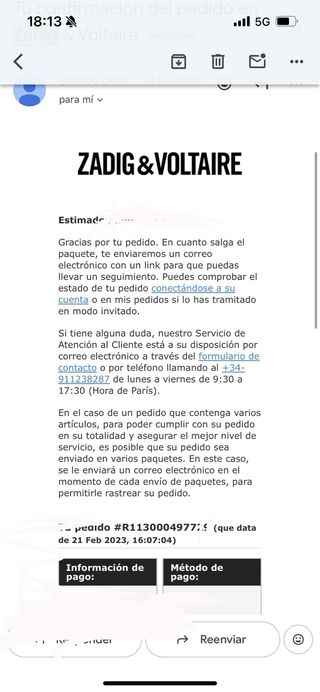 Bolso Zadig & Voltaire negro ORIGINAL