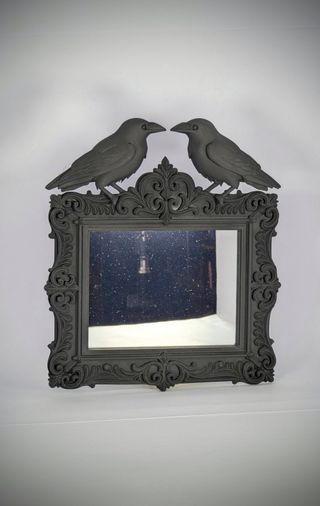 Espelho Corvos Gótico Preto