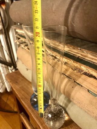 2 vasi da fiore in vetro vintage