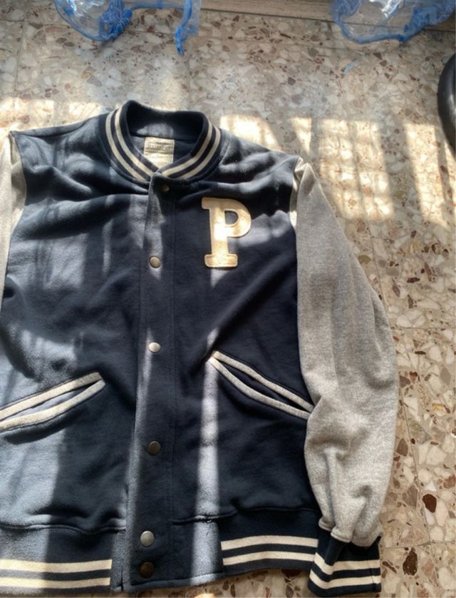 Giacca College Pull&Bear Blu/Grigio