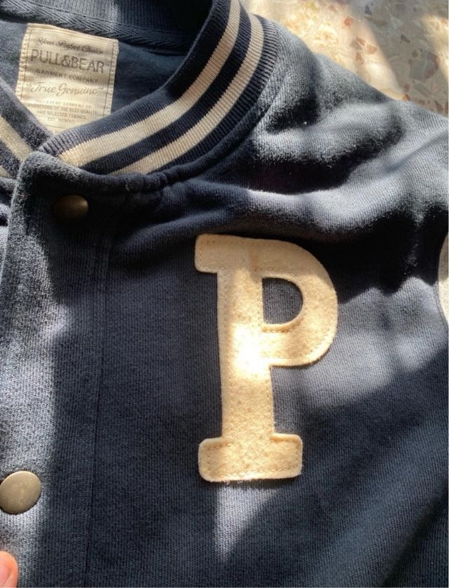 Giacca College Pull&Bear Blu/Grigio