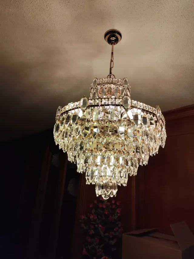 Lámpara de techo con cristales de Swarovski