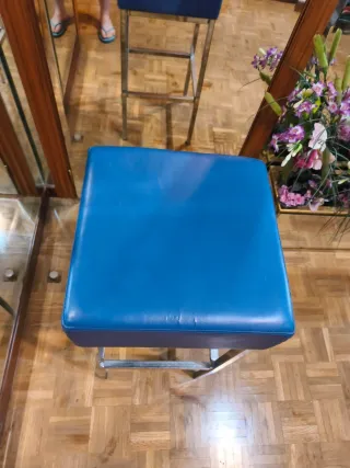 Sedie da bar blu in metallo (6 unità)