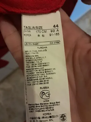 Giacca Blazer Benetton Rossa