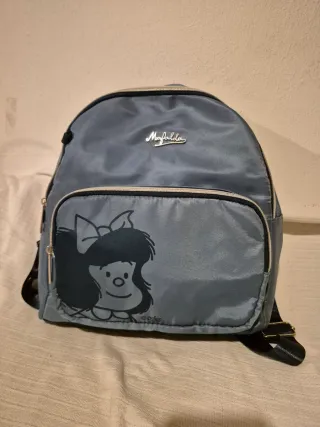 Mochila Mafalda Mujer Azul Gris