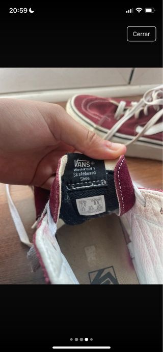 Zapatillas Vans Altas Rojas/burdeos y Blancas