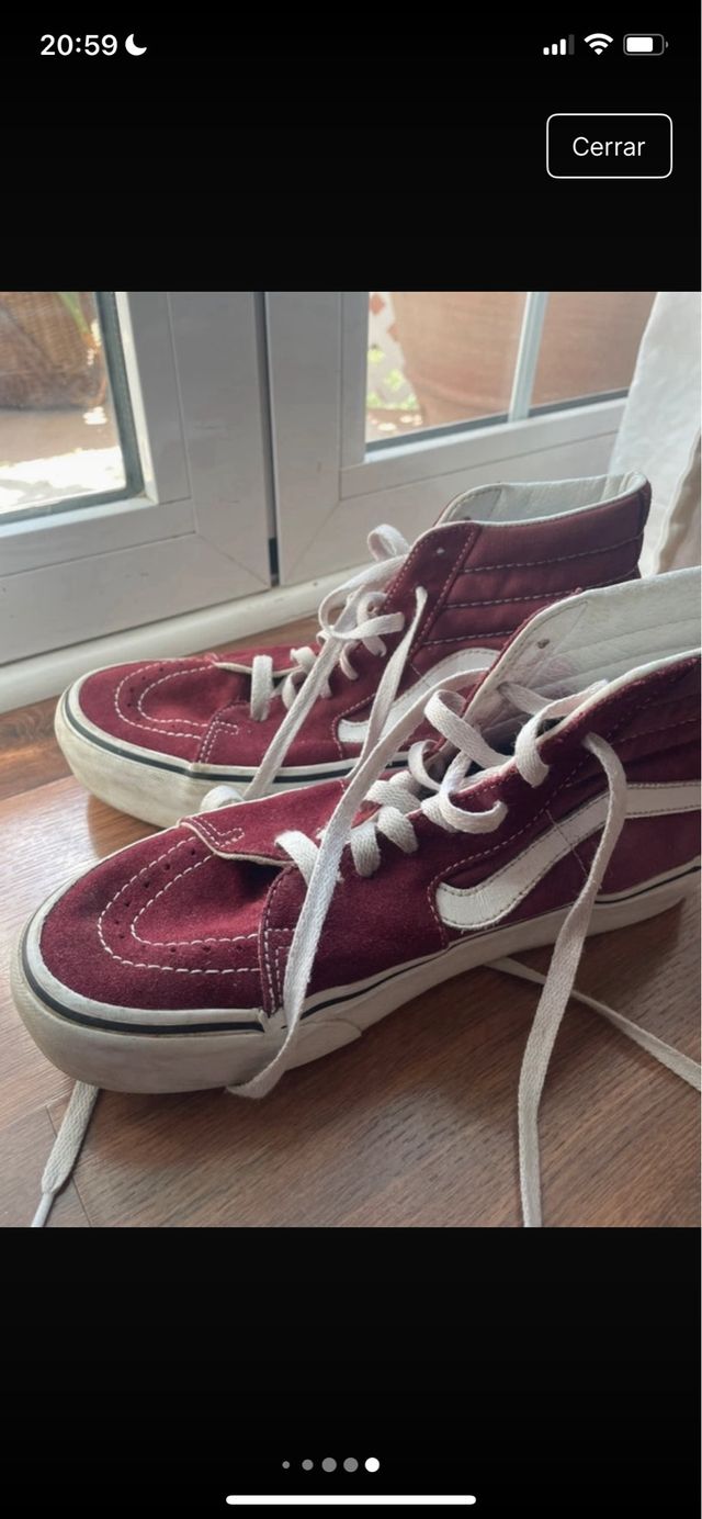 Zapatillas Vans Altas Rojas/burdeos y Blancas