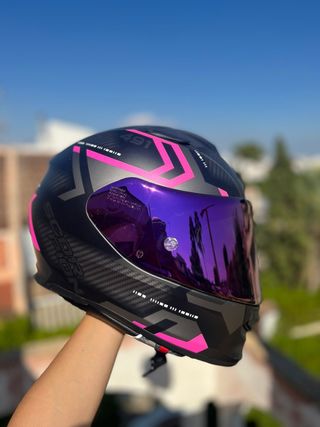 Casco Scorpion EXO-491 Morado y Rosa