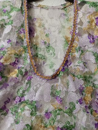 Blusa floral encaje talla única