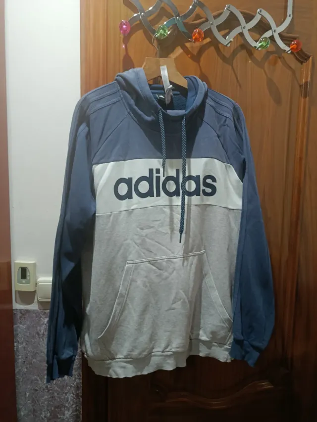 Sudadera Adidas Azul y Gris