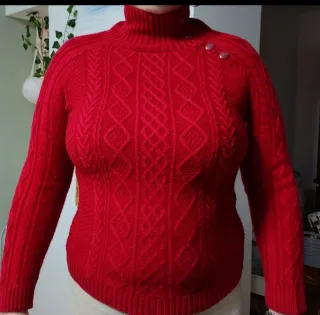 Jersey Lana Mujer Rojo Talla XL