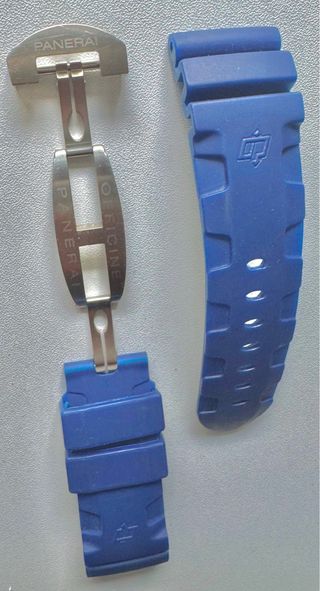 Cinturino e chiusura Panerai blu e argento