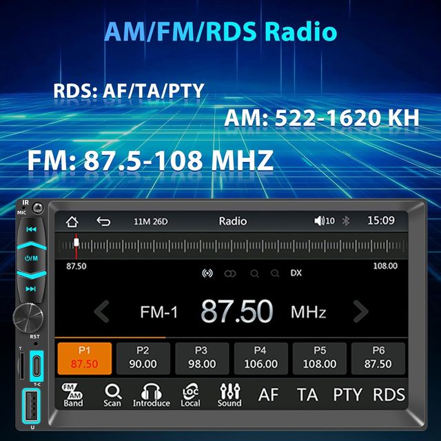 Radio Coche Doble DIN Nueva