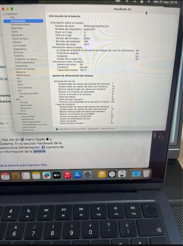 MacBook Air M2 colore midnight BATTERIA 100%