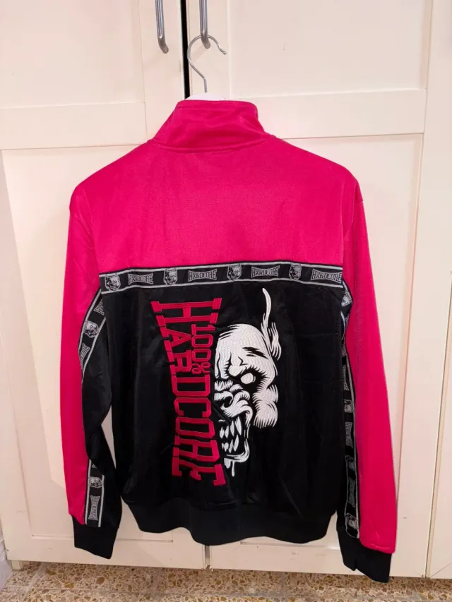 Chaqueta 100% Hardcore Negra y Rosa