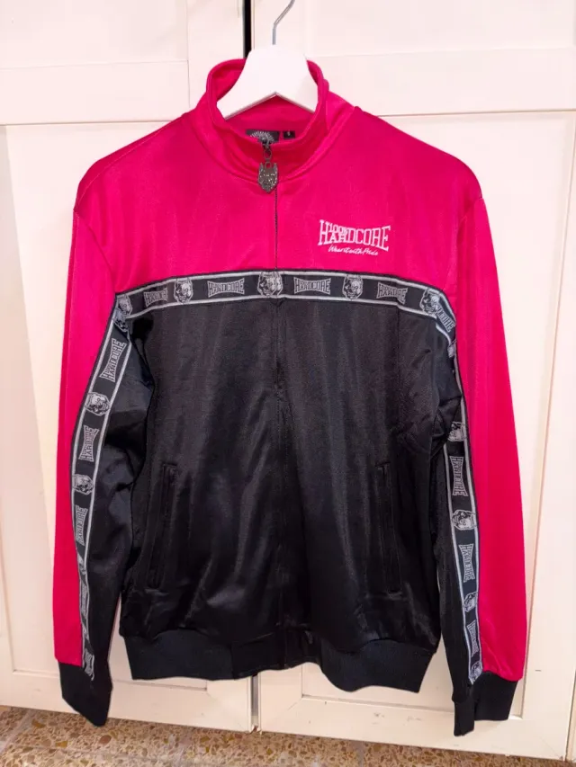 Chaqueta 100% Hardcore Negra y Rosa