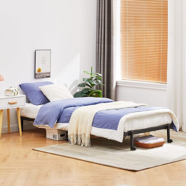 Letto Pieghevole Singolo Nero 90x190