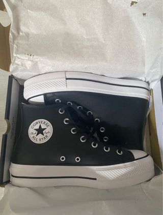Converse plataforma negras mujer