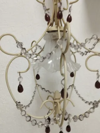 Lampadario a soffitto in vetro e metallo