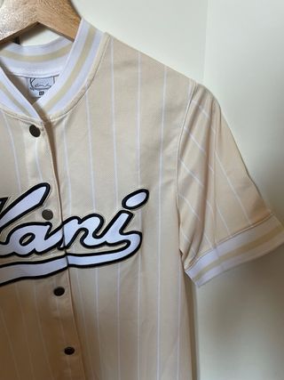 Camiseta Kani rayas beige y blanca