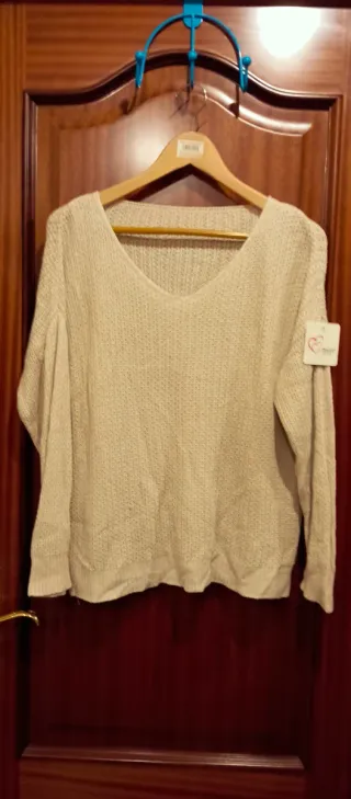 Jersey mujer beige talla única