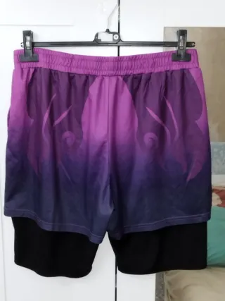 XL Pantalones cortos Anime morado y negro Original