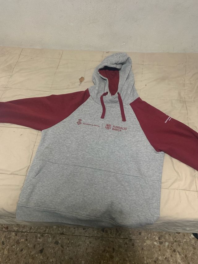 Sudadera Fundació Barça Gris y Rojo