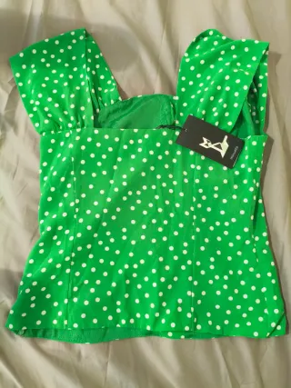 Blusa Minueto verde topos