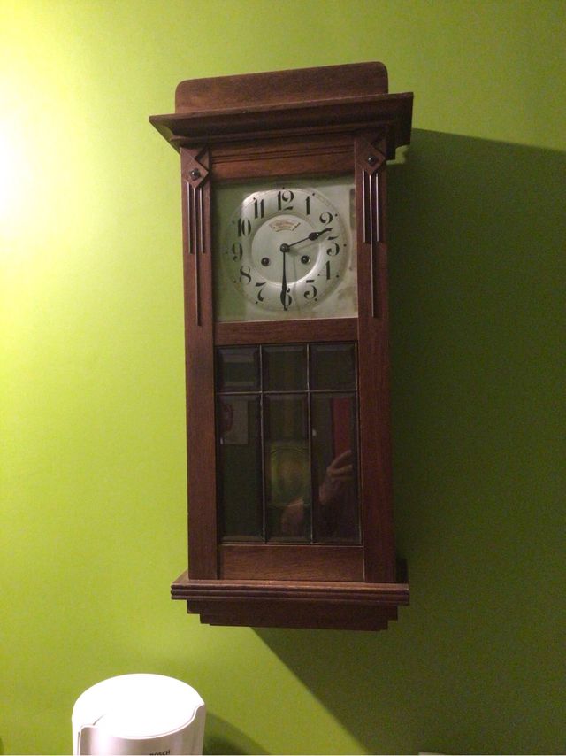 Reloj de pared antiguo madera péndulo