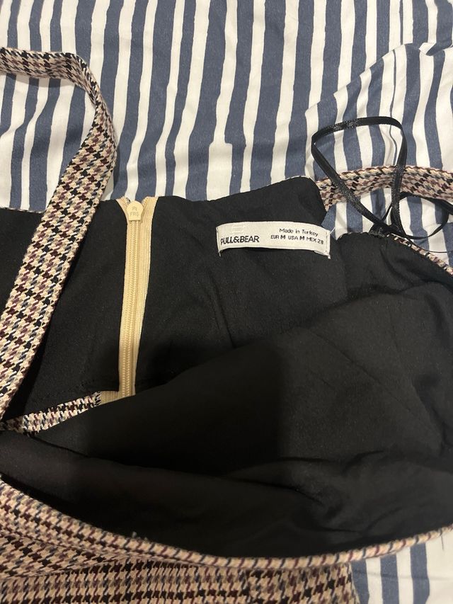 Vestido cuadros Bershka