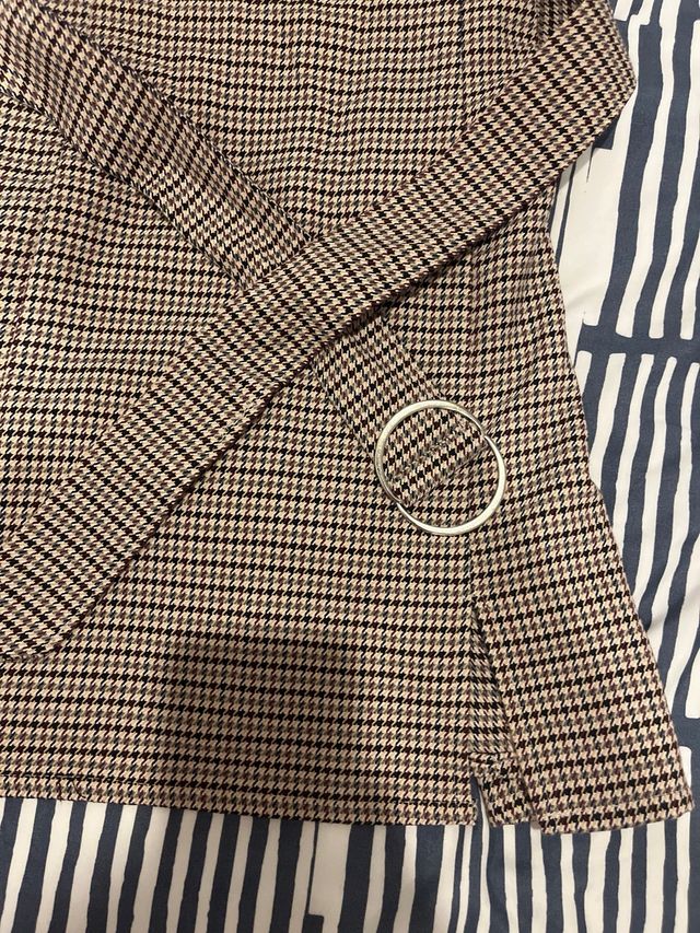 Vestido cuadros Bershka