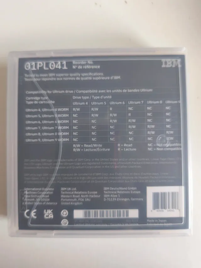 Cartucho Datos IBM LTO Ultrium