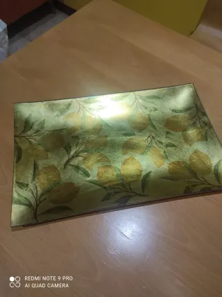 Centrotavola decorativo limoni oro