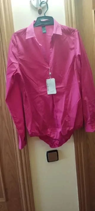 Camisa rosa manga larga