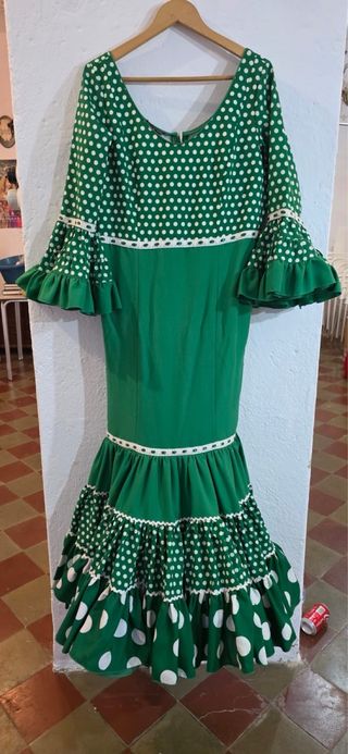 Traje de flamenca verde Micaela Villa