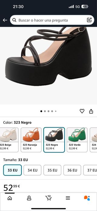 Sandalias de cuña negras mujer talla 33