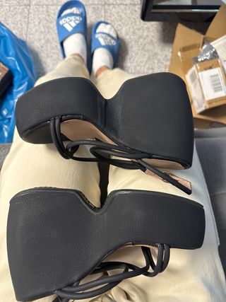 Sandalias de cuña negras mujer talla 33