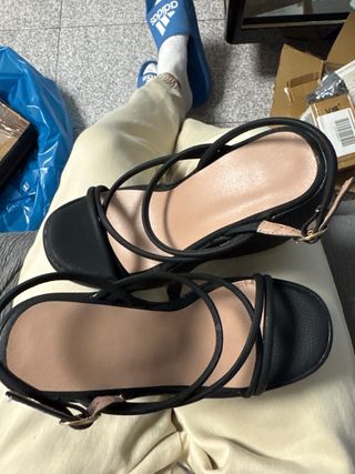 Sandalias de cuña negras mujer talla 33