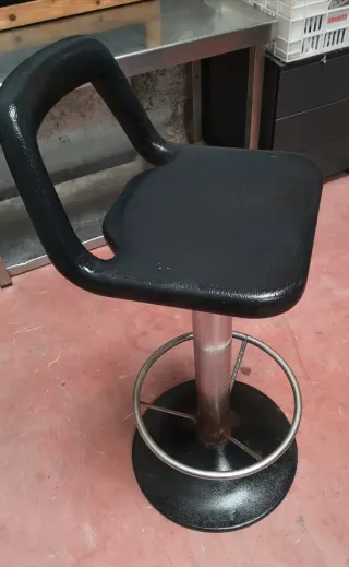 Taburete Industrial Vintage Negro/Plata