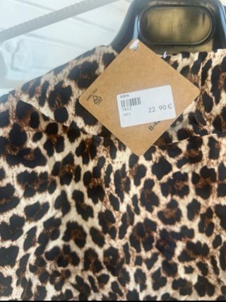 Blusa animal print manga abullonada lazos